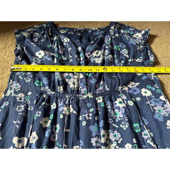 Gap Y2K Babydoll Dress 90s Grunge Blue Purple Floral Cottage Romantic Boho - Picture 7 of 8